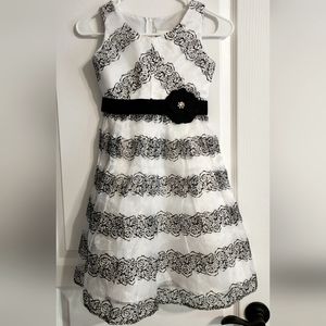 Girl's Size 10 black and white formal dress